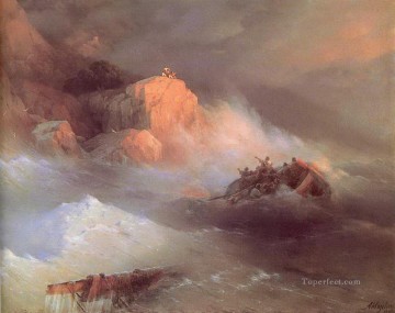  1876 Pintura - Ivan Aivazovsky el naufragio 1876 Marina